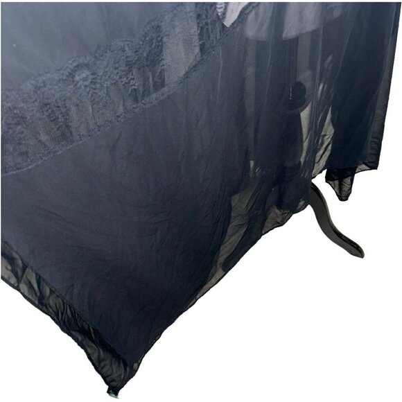 Someday's Lovin Women's S Small Open Shoulder Kimono Sheer Lace Insert Black - Picture 3 of 11